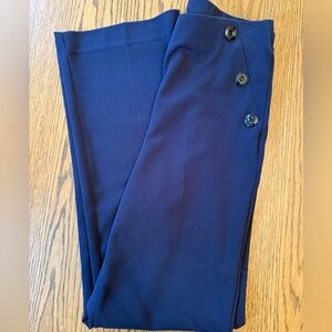Elegant Women's Navy Pants Buttons Size Medium